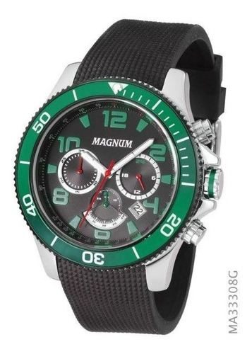 Relógio Magnum Ma33308g Preto Cor Da Correia Preto Cor Do Fundo Preto