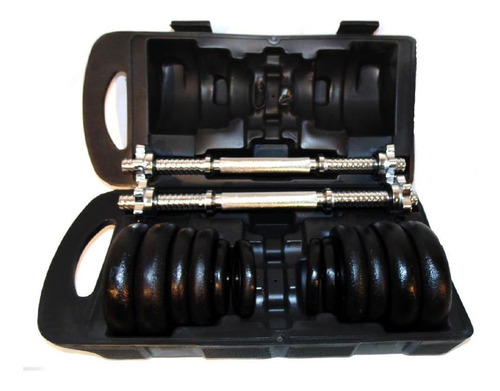 Imagem 7 de 9 de Kit Completo Anilhas + Halteres Na Maleta 20kg - Wct Fitness