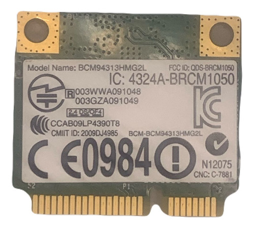 Bcm94313hmg2l Placa Wifi Para Notebook Dell Lat E5420 E6430 (Usado)