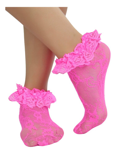 Tobillera Encaje Rosa