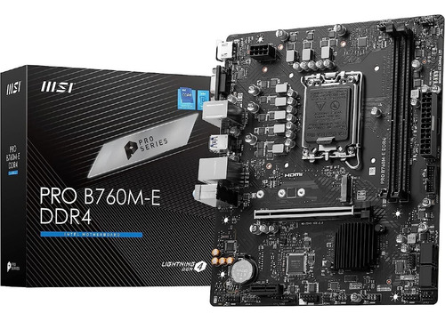 Motherboard Msi Pro B760m-e ddr4 Lga1700 Intel B760 Color Negro
