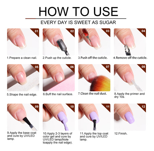 Esmalte De Uñas En Gel De 30 Unidades/6 Colores Con Lámpara