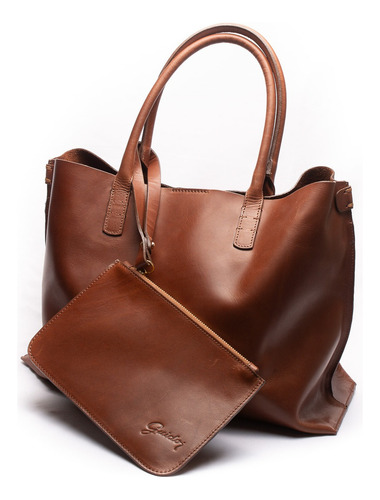 Cartera Shopping Bag Tote Bolso Bag Mujer Sobre Liviana. Color Marrón