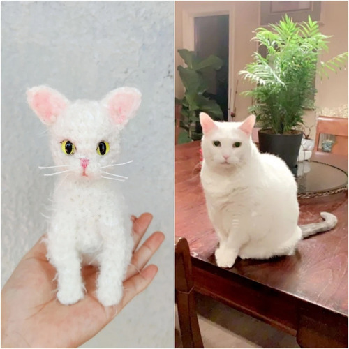 Imagem 2 de 5 de Gato Miniatura Raça Personalizado Croche Amigurumi Pet Mini