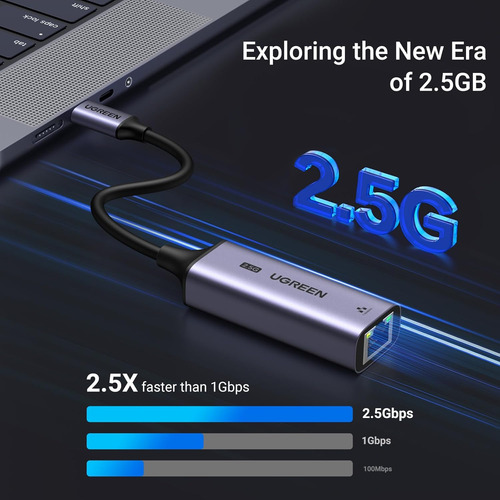Adaptador Usb C Ugreen P/rj45 2.5gbps Para iPad Pro 25052