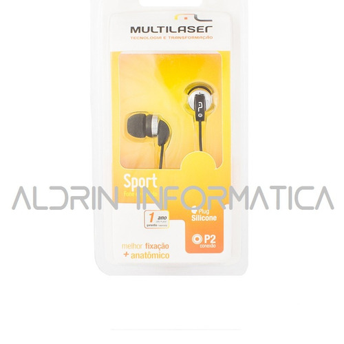 Fone De Ouvido Sport Plug Silicone Preto Ph016- Multilaser