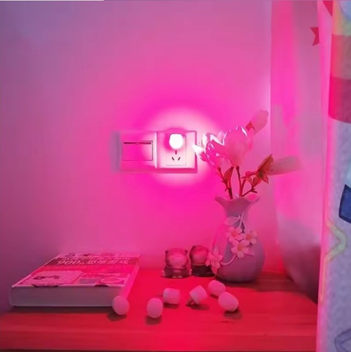 Mini Focos Luz Led Lámpara Usb Lámpara De Noche 4 Piezas Blanco Rojo