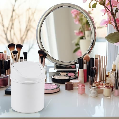 Mini Cubo De Basura De Escritorio 0.5 Litros Blanco