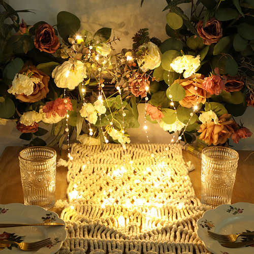Cadena De Luces Led Decorativas Con Perlas Artificiales