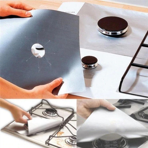 Imagen 4 de 5 de Placas Protectoras 2 Hornallas Reutilizables Antiadherente