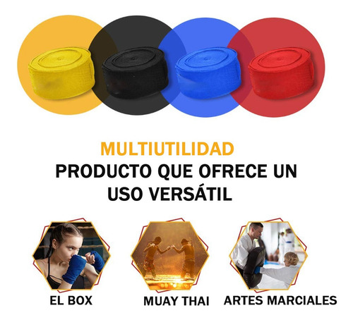 Vendas De Box Semielasticas De Boxeo Vendaje Deportivo 5m Weop