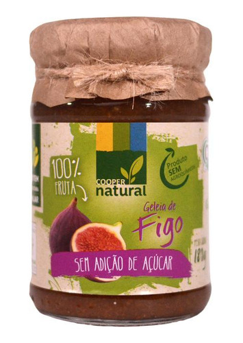 Kit 6x: Geleia Figo 100% Fruta Orgânico Sem Açúcar 180g