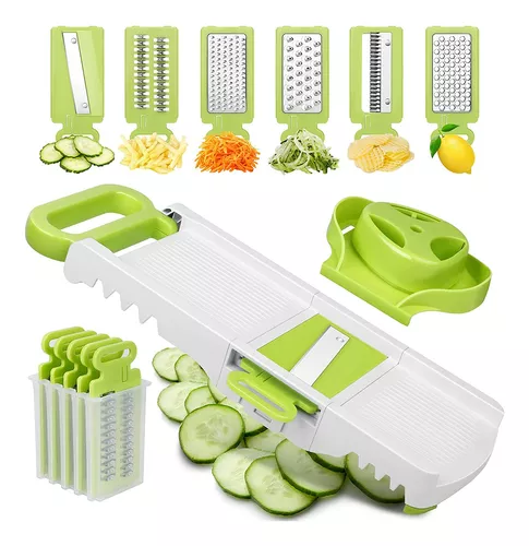 Rallador De Verduras Manual 6 En 1 Plegable Mandolina Cocina