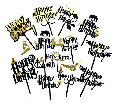 Letrero Para Pastel Harry Potter Cake Topper Happy Birthday