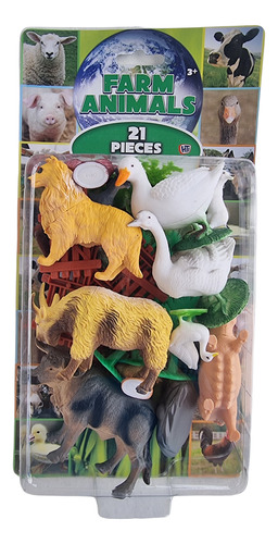 Set Animales Granja 21 Piezas Farm Animals Hti Calidad