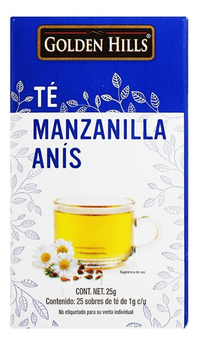 Te Manzanilla Anis Golden Hills 25gr (6 Cajas 25 Sobres C\u)