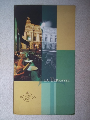 Menu Café De La Paix Año 2000 Paris Restaurante La Terrasse