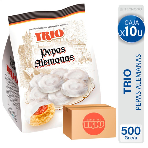 Caja Galletitas Pepas Alemanas Trio Dulces Grande Pack