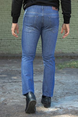 Imagen 3 de 5 de Pantalon Jean Recto Rigido Hombre Clásico Talle 48-54