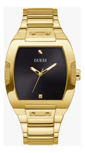 Reloj Para Caballero Color Negro Marca Guess Phoenix Color de la correa Dorado