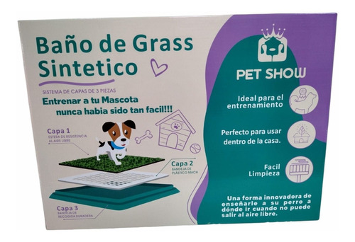Baño De Grass Artificial Para Mascota Perro Pequeño Cachorro