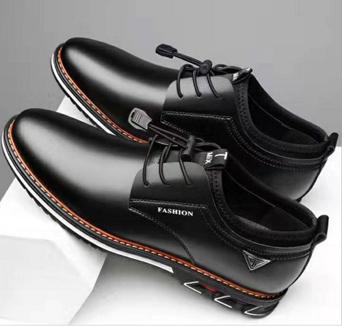 Imagen 5 de 7 de Zapato Zapato Hombre Flexi Negro Tan Oficina Salir Vestir