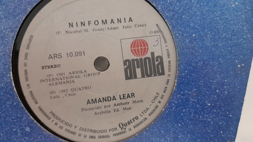 Vinilo Single De Amanda Lear Igual - Ninfomania (y37