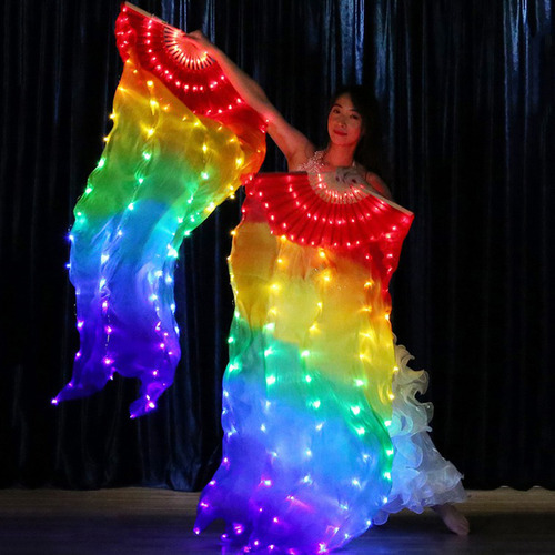 Rainbow Led Dance Fans Belly Herramientas De