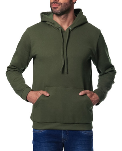 Blusa Masculina Moletom Casaco Blusão Canguru Com Nf
