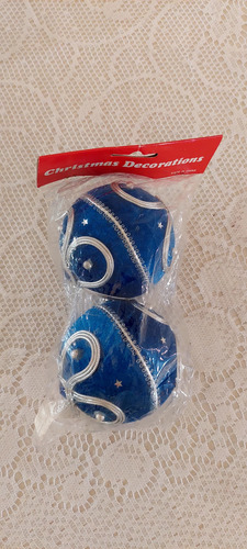 X Mas Bambalina Navidad Con Pasamanería Y Lentejuel Set De 2