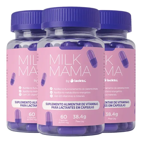 Multivitamínico Lactante 180 Cápsulas 20 Nutrientes Milkmama Sem Sabor