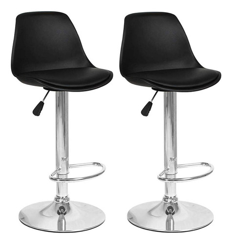 Pack 2 Sillas Altas De Bar Taburete Orlando-t Color 52856 - Negro