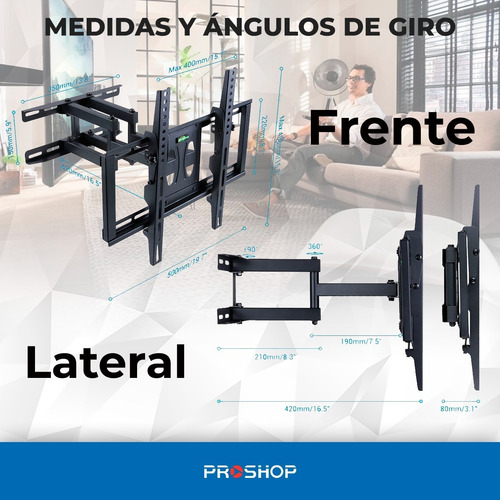 Imagen 4 de 10 de Soporte Led Tv Lcd Smart Articulado 32 40 42 43 47 50 52 55 65 70 75 Pulgadas Y En Cuotas Sin Interes!