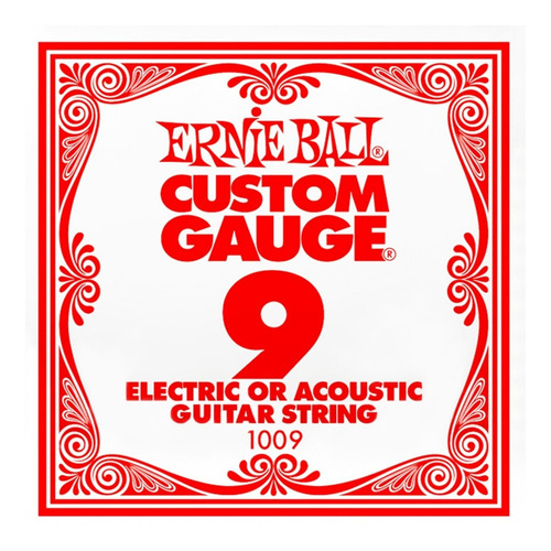 Cuerda suelta por unidad calibre 09 Ernie Ball 1009 para guitarra eléctrica