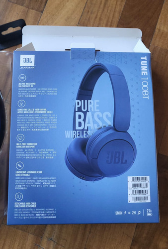 Auriculares Inalambricojbl Tune 100 Btb Bluetoth Azul Ynegro Negro