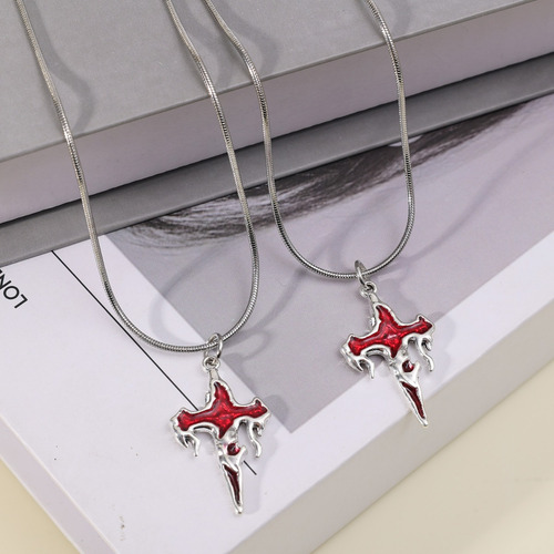Collar Con Forma De Corazón Con Forma De Estrella Roja Para