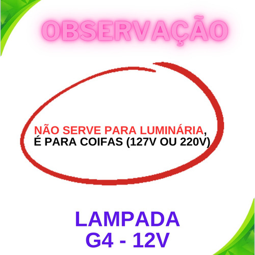 Lâmpada Halógena Coifa Tramontina 127v 20w Jc G4 Envio Já
