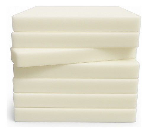Pack X 4 Placa Goma Espuma 40x40 X 5 Cm Asiento Silla Beige Liso