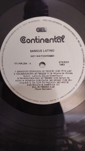 Lp Ney Matogrosso 1982 Sangue Latino. Capa Vg Disco Vg+ Estandar (Usado)