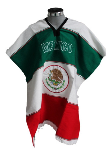 Jorongo Gabán Escudo Nacional Mexicano Tricolor Con Bordado