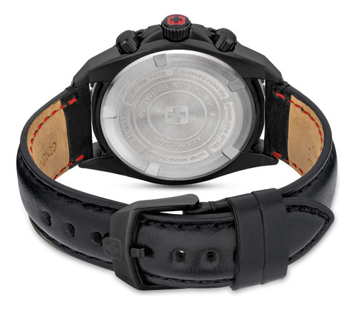 Reloj Swiss Military Smwgc2102230 Para Hombre Cronografo Color de la malla Negro Color del bisel Negro Color del fondo Negro