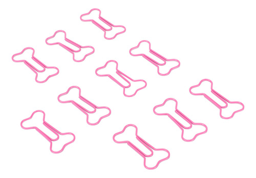 100 Clips De Papel Con Forma De Hueso Rosa, Portátiles, Pequ