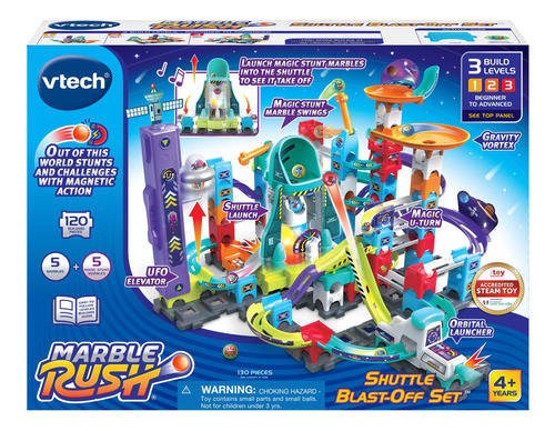 Conjunto Toy Vtech Marble Rush Shuttle Blast-off Com 130 Peç