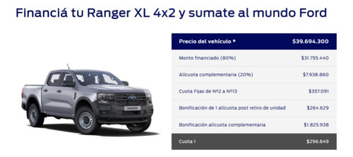 Ford Ranger 2.0 Cd 4X2 Xl 170Cv