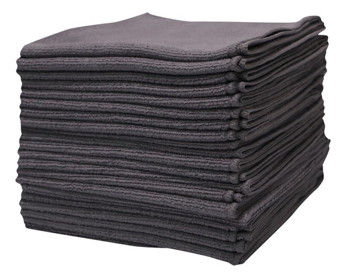 Paño De Microfibra Multiusos 40x40 Paq Con 12 Pzas, Packlife Gris