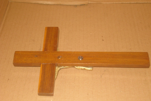 Vint_retro Crucifijo Antiguo Jesucristo Bronce (Usado)
