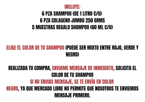 6 Shampoo+6 Colágeno Jumbo Yeguada La Reserva+5 Muestras