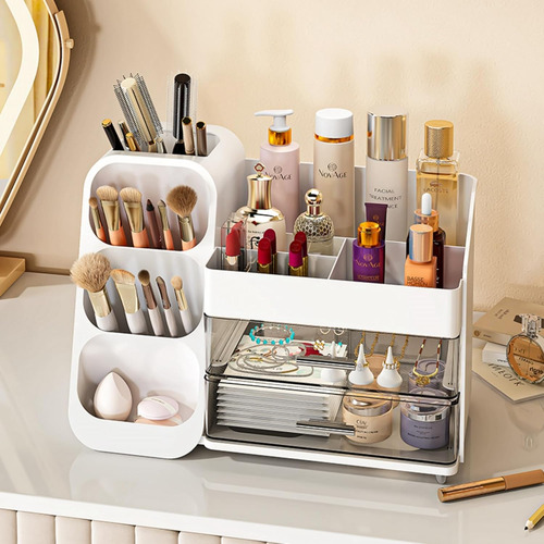 Exhibidor De Cosméticos Para Tus Esenciales De Belleza Blanc