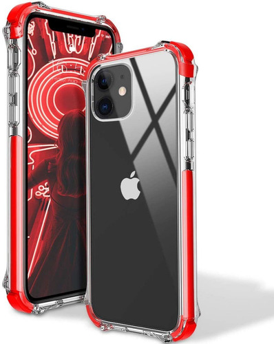 Funda Para iPhone 11, Rojo/resistente/transparente/rigida
