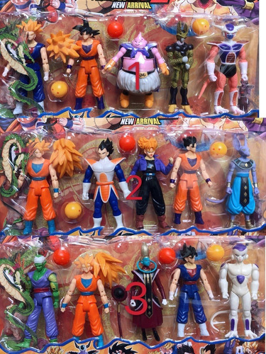 Kit 5 Bonecos Dragon Ball Z Articulados Goku 14 Cm Lacrado